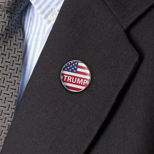 Round American Flag Trump Lapel or Hat Pin. Mens Tie Pin