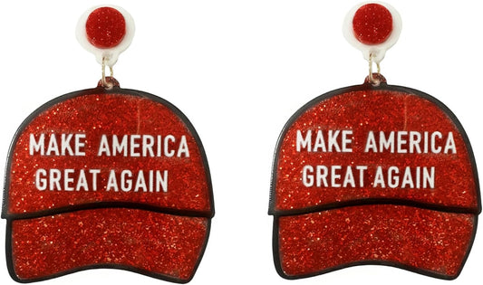 MAGA Hat Trump Dangle Earrings