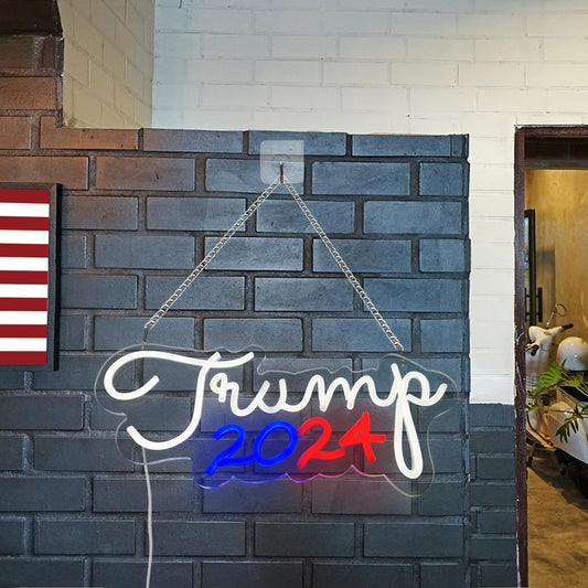 Trump 2024 Neon Sign Red, White, and Blue