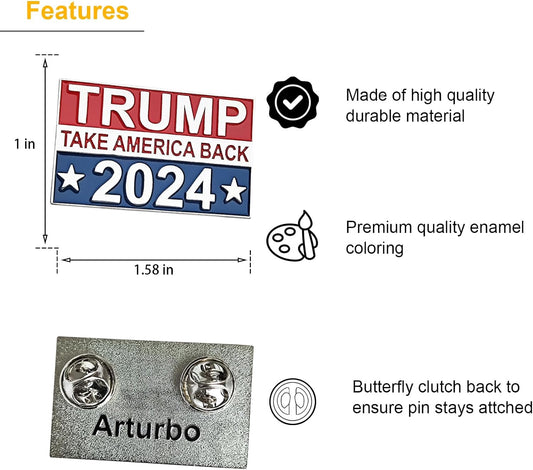 Take America Back Trump Pin or Brooch 2024