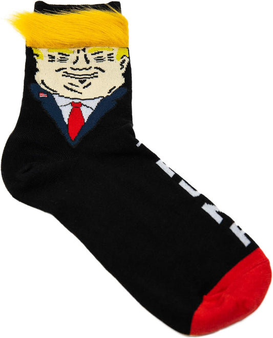 Funny Donald Trump Hair Socks - Best Seller Gift (3-Pack)