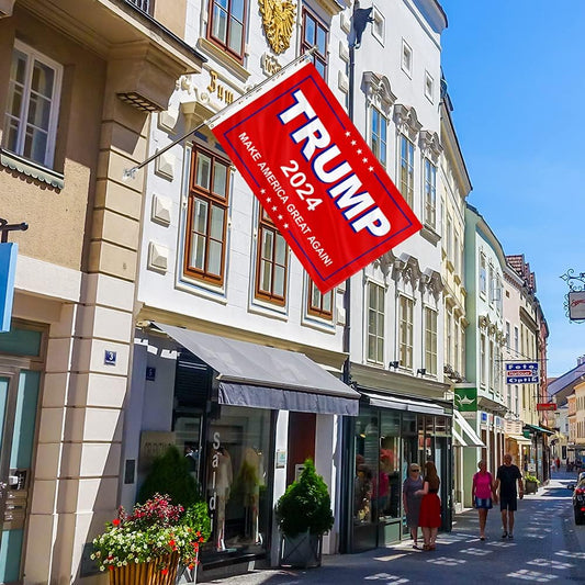 Red Trump 2024 Make America Great Again Flag