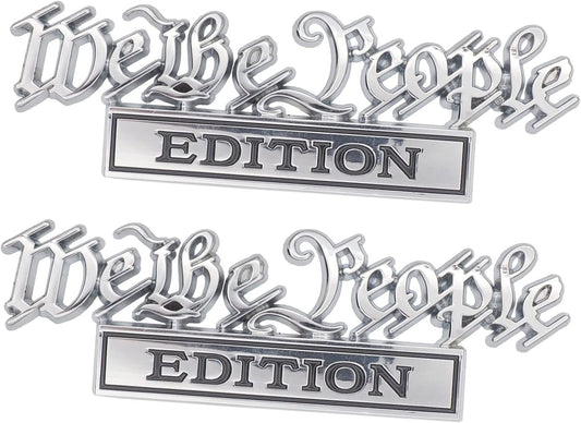 We The People Truck Emblem Chrome w/ Black Emblem (2 pack)