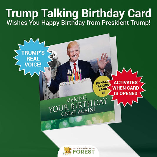 Talking Trump Talking Birthday Card - Best Donald Trump Gifts Ever