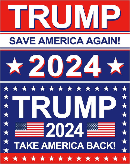 100 Mixed  Trump 2024 Stickers Take America Back & Save America Again