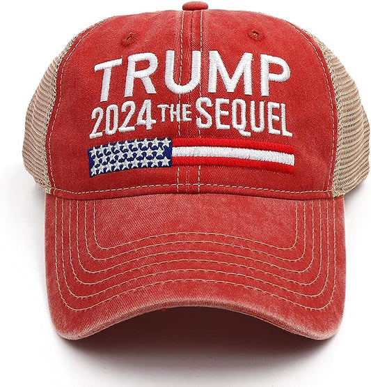 Trump Take America Back 2024 Hat with America Flag Mesh Back