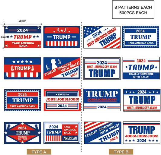 2024 Donald Trump Stickers - Pack of 1000 Stickers