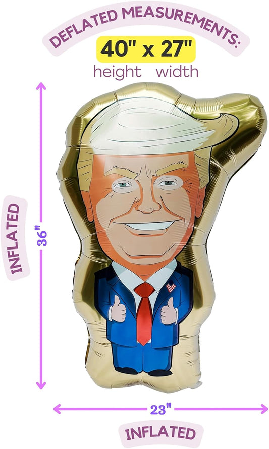 40-Inch Donald Trump Gold Foil Balloon. HUGE