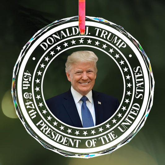 Trump Glass Christmas Ornament 2024