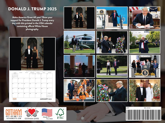 2025 President Donald Trump Calendar  45 - 47 Monthly Wall Calendar