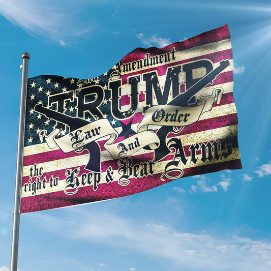 Trump 2nd Amendment Vintage Law and Order Flag