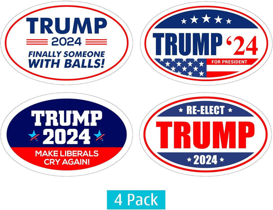 4 Pack Trump 2024 Oval Magnet Bundle