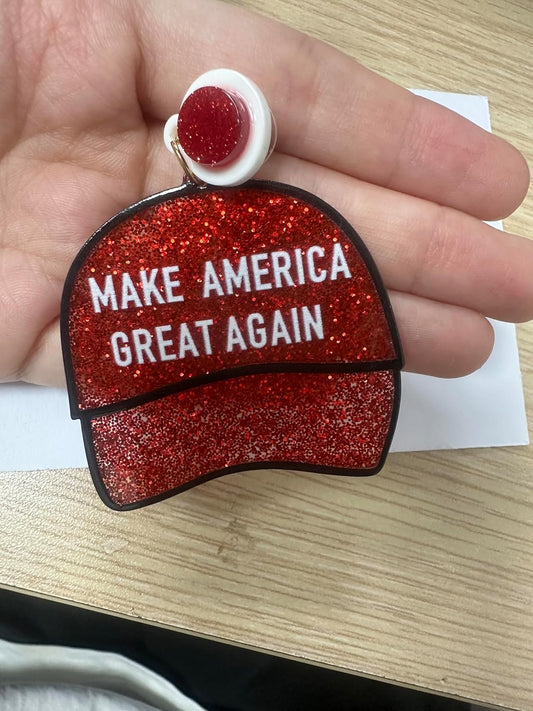 MAGA Hat Trump Dangle Earrings