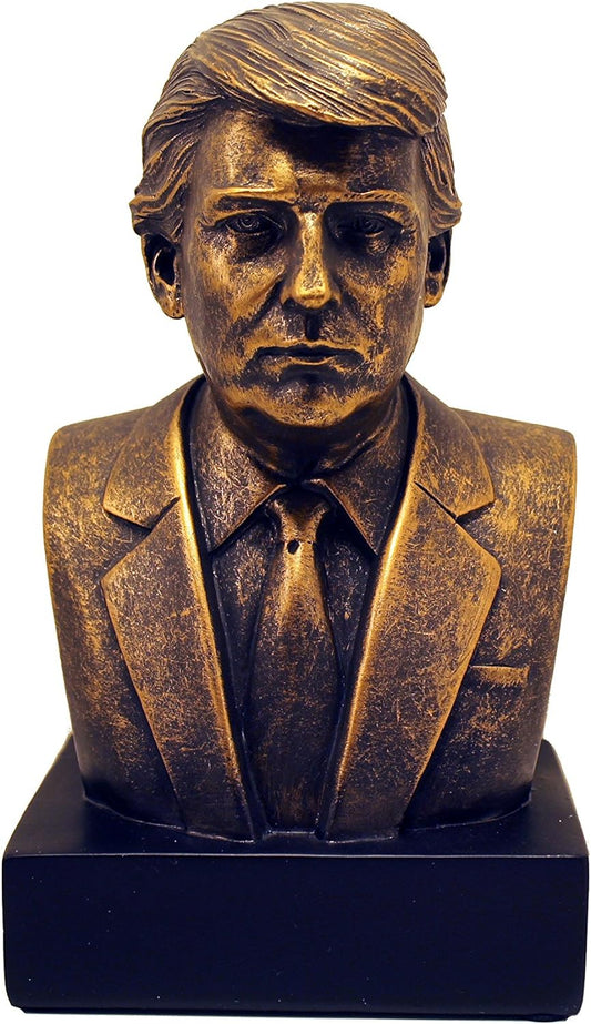 Gold Bronzed President Trump Collectible Bust Statue