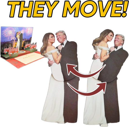 Donald Trump Dancing with Melania Pop Up Anniversary Card with Motion & Sound