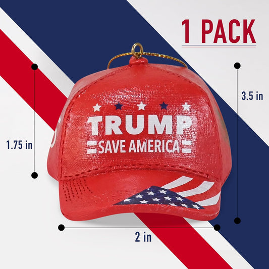 Red MAGA Hat - Save America Donald Trump Christmas Ornament