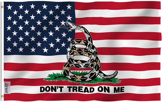 Don't Tred on Me Gadsden Snake on American Flag