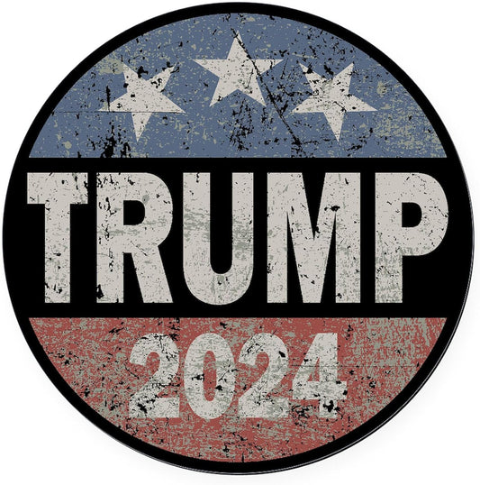 Vintage Trump 2024 Round Car Magnet