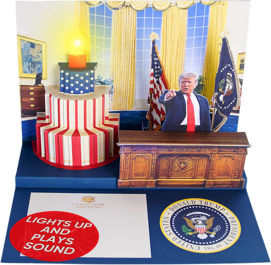 Donald Trump Pop Up Birthday Card with Light up & Real Voice