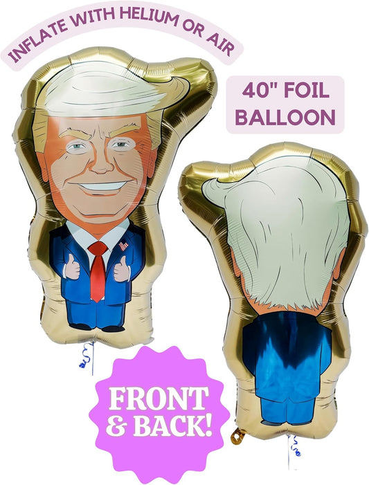 40-Inch Donald Trump Gold Foil Balloon. HUGE