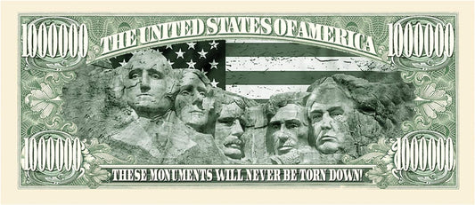 Pack of 1 - Donald Trump Mount Rushmore Million Dollar Bills