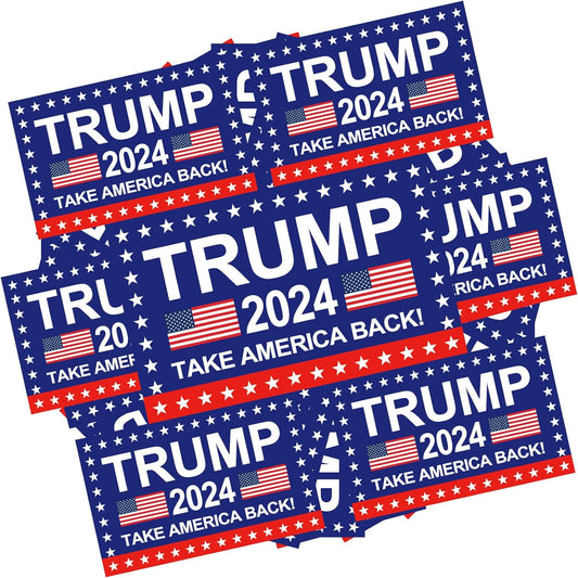 Trump 2024 Take America Back American Flag Stickers - 100 Pack