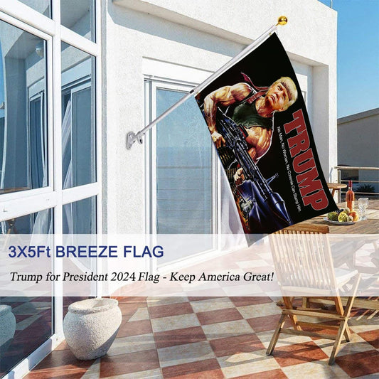 Donald Trump Rambo Rocket Launcher Flag 3x5 Feet