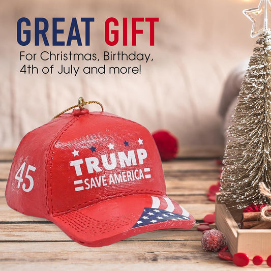 Red MAGA Hat - Save America Donald Trump Christmas Ornament