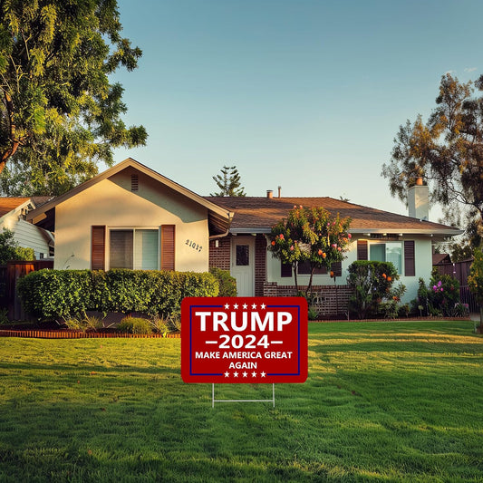 Trump 2024 Make America Great Again Red Yard Sign W/ Stake (double sided)