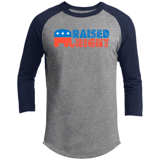 Raised Right Republican GOP Raglan Sleeve Shirt