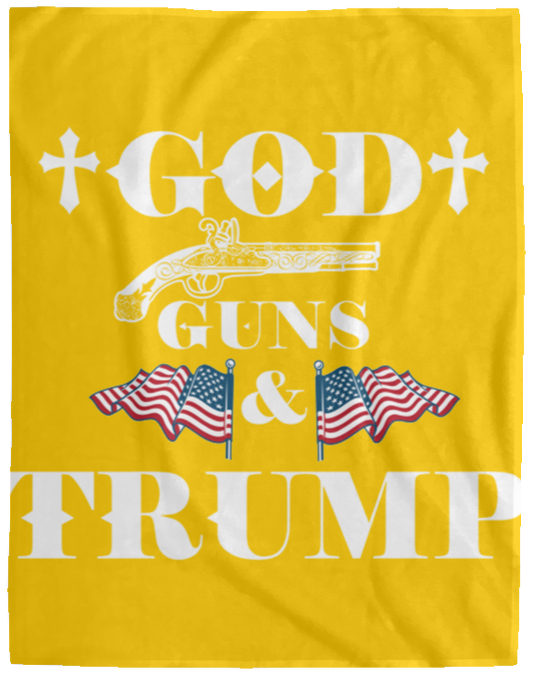 God Guns Trump Plush Fleece Blanket - 60x80