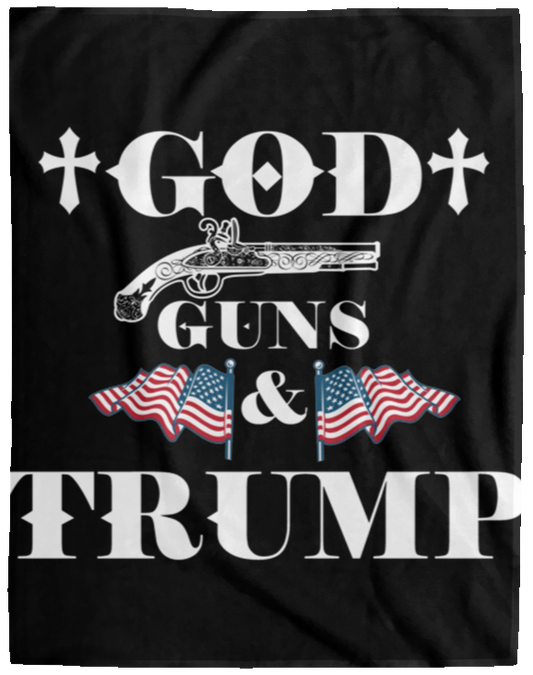 God Guns Trump Plush Fleece Blanket - 60x80