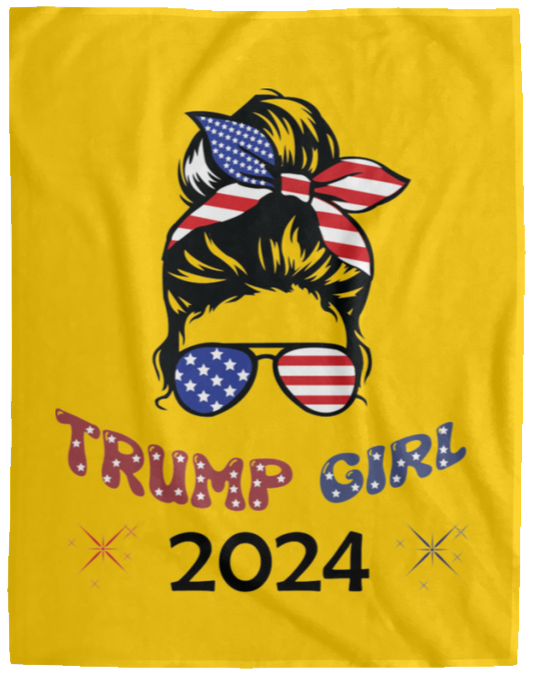 Trump Girl 2024 Plush Fleece Blanket - 60x80