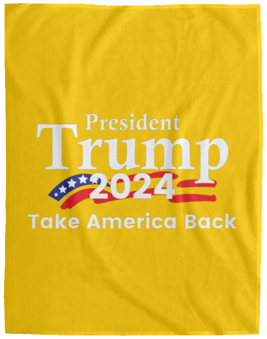 Trump Take America Back 2024 Fleece Blanket - 60x80