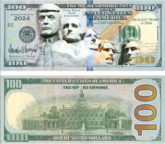 Pack of 1 - Donald Trump Mount Rushmore Million Dollar Bills