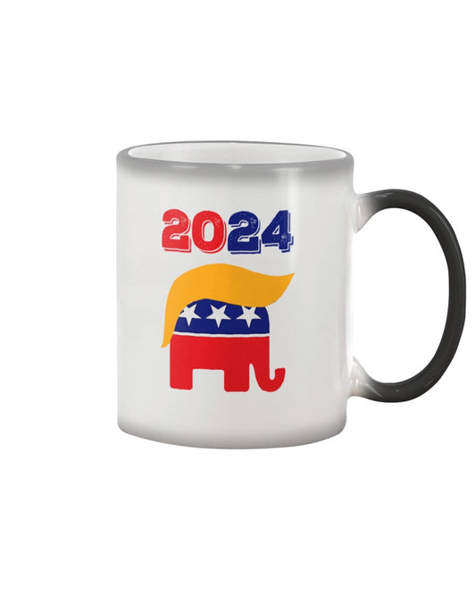 Trump Hair GOP Republican Party Elephant Color Changing Coffee Mug