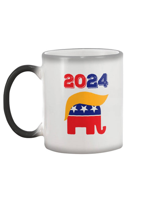 Trump Hair GOP Republican Party Elephant Color Changing Coffee Mug