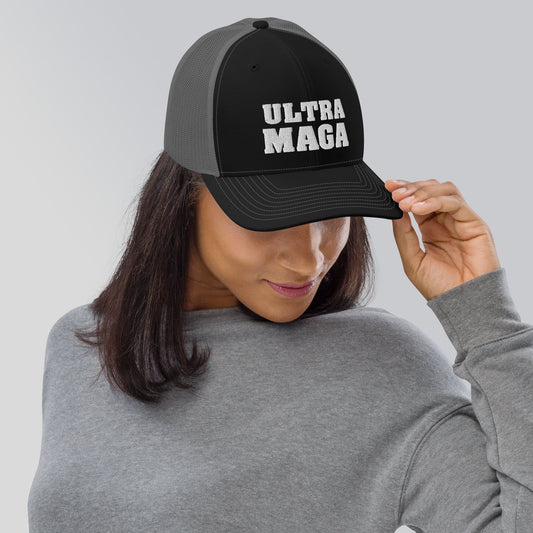 Ultra MAGA White Letters Trucker Cap