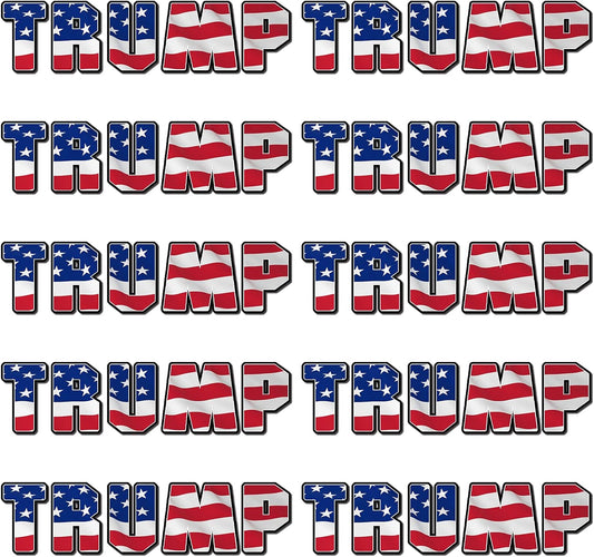 Trump 2024 Sticker American Flag Vinyl Stickers - 10 pack